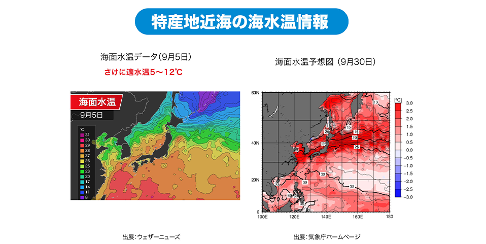 「北海道・青森・岩手」特産地近海の海水温情報